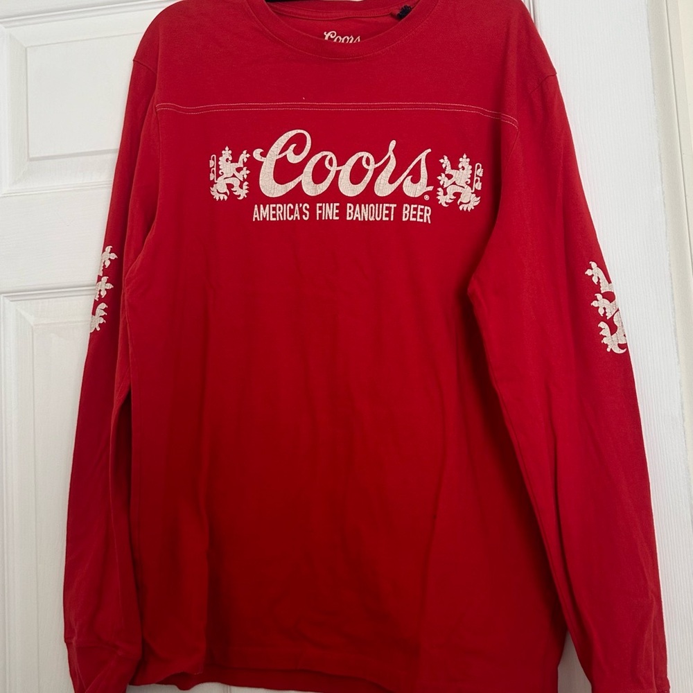 ❗️1970s Coors Vintage T-Shirts for Men Long Sleeve Red❗️